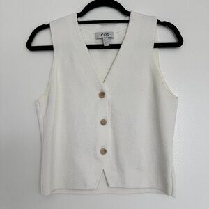 Cos White Button Down Vest (Size Small)